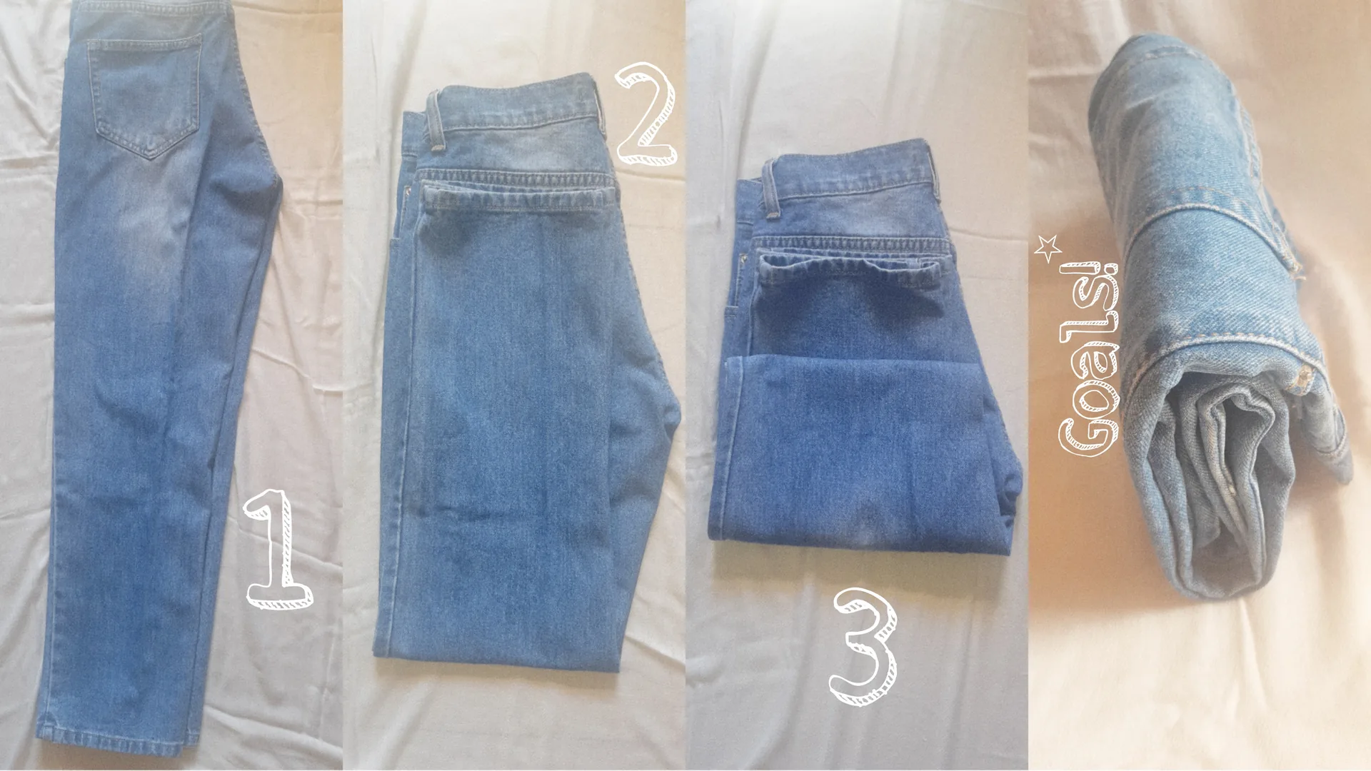 Cara Melipat Celana ala Konmari. Foto : (Foto/Elga Thalia)